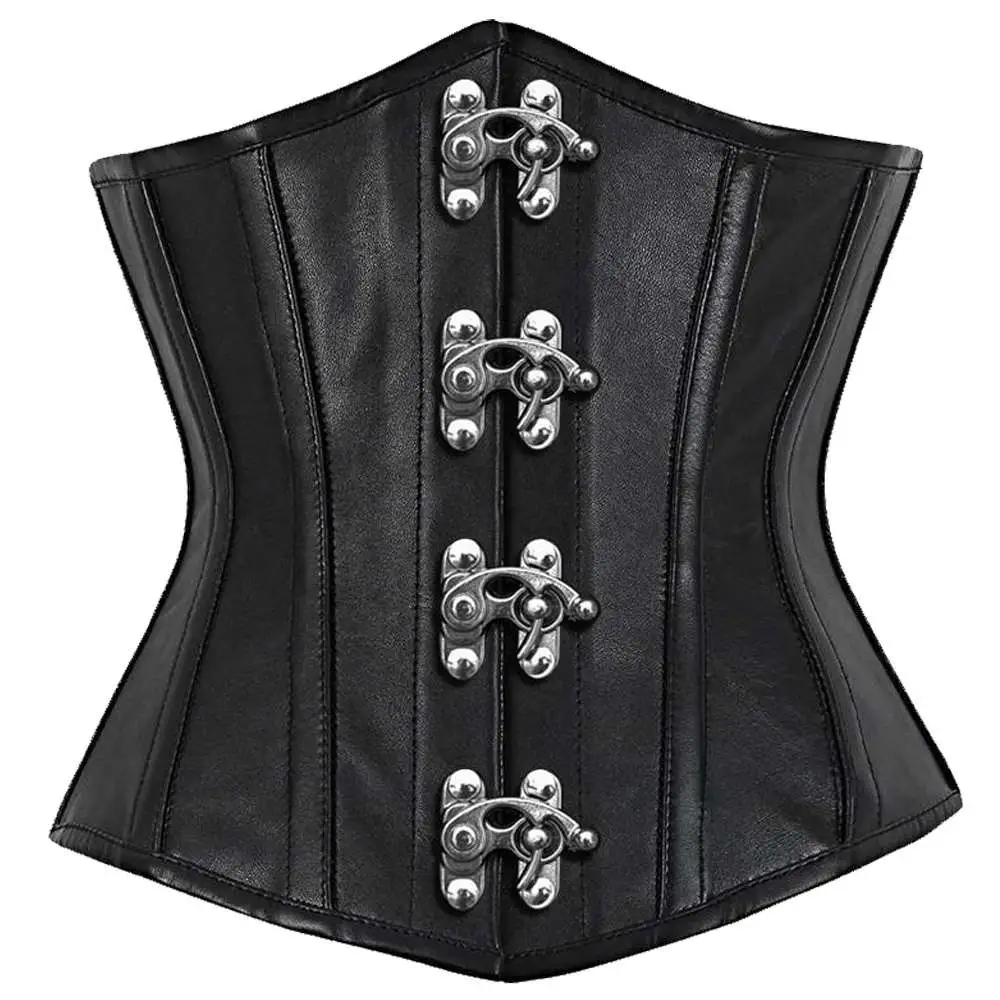 Underbust Leather Corset Women Gothic Black Leather Corset — free download